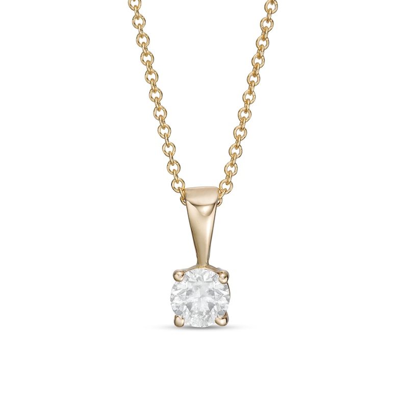 Main Image 1 of 1/2 CT. Diamond Solitaire Pendant in 10K Gold (I/I3) - 18&quot;