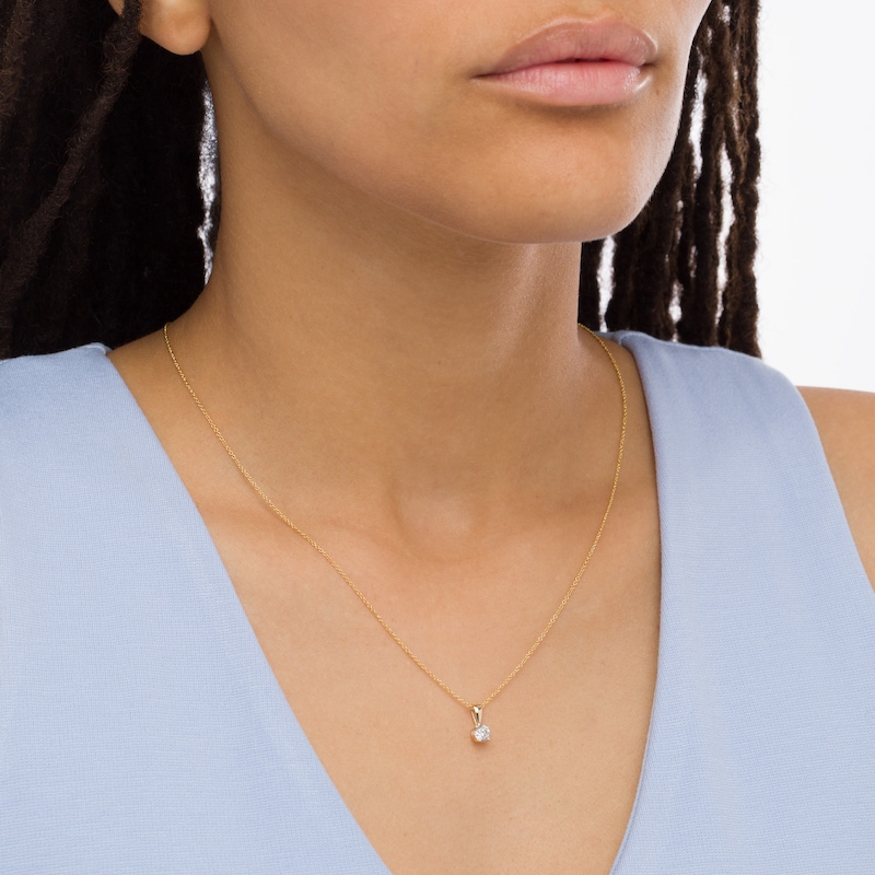 Main Image 2 of 1/2 CT. Diamond Solitaire Pendant in 10K Gold (I/I3) - 18&quot;