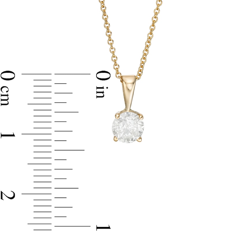 5/8 CT. Diamond Solitaire Pendant in 10K Gold (I/I3) - 18"