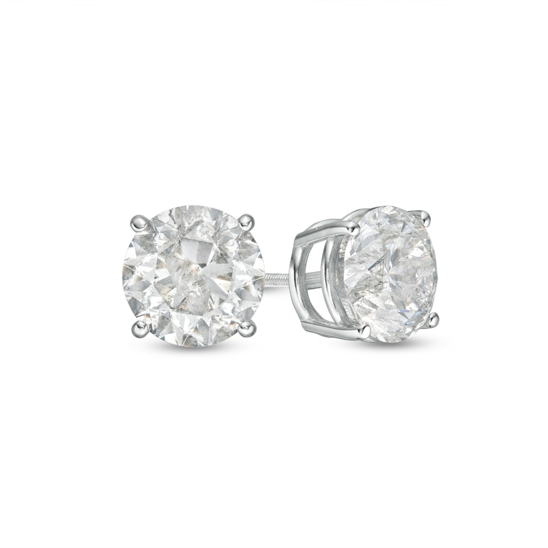 4 CT. T.W. Diamond Solitaire Stud Earrings in 10K White Gold (I/I3)