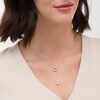 Thumbnail Image 2 of 4.0-6.0mm Freshwater Cultured Pearl and 1/10 CT. T.W. Diamond Circle Lariat Necklace in 10K White Gold