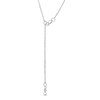 Thumbnail Image 3 of 4.0-6.0mm Freshwater Cultured Pearl and 1/10 CT. T.W. Diamond Circle Lariat Necklace in 10K White Gold