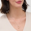 Thumbnail Image 2 of 8.0mm Freshwater Cultured Pearl and 1/15 CT. T.W. Diamond Heart Drop Pendant in 10K Gold and Sterling Silver