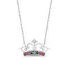 Thumbnail Image 1 of Enchanted Disney Ultimate Princess Celebration Multi-Gemstone and Diamond Accent Tiara Necklace in Sterling Silver - 16"