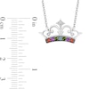 Enchanted Disney Ultimate Princess Celebration Multi-Gemstone and Diamond Accent Tiara Necklace in Sterling Silver - 16"