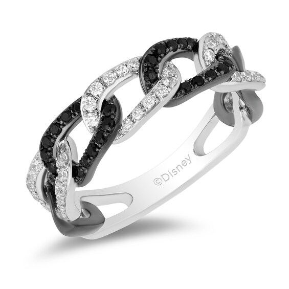 Enchanted Disney Villains Cruella De Vil 1/2 CT. T.W. Enhanced Black and White Diamond Link Band in Sterling Silver Enchanted Disney Villains Cruella De Vil 1/2 CT. T.W. Enhanced Black and White Diamond Link Band in Sterling Silver