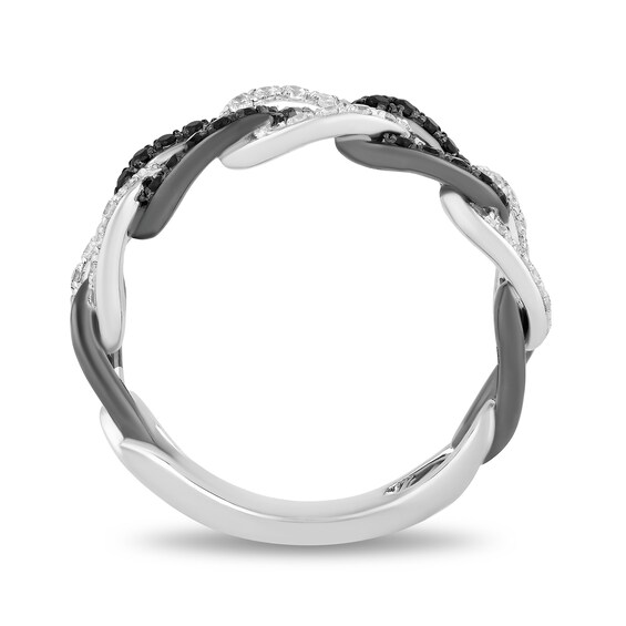 Enchanted Disney Villains Cruella De Vil 1/2 CT. T.W. Enhanced Black and White Diamond Link Band in Sterling Silver Enchanted Disney Villains Cruella De Vil 1/2 CT. T.W. Enhanced Black and White Diamond Link Band in Sterling Silver