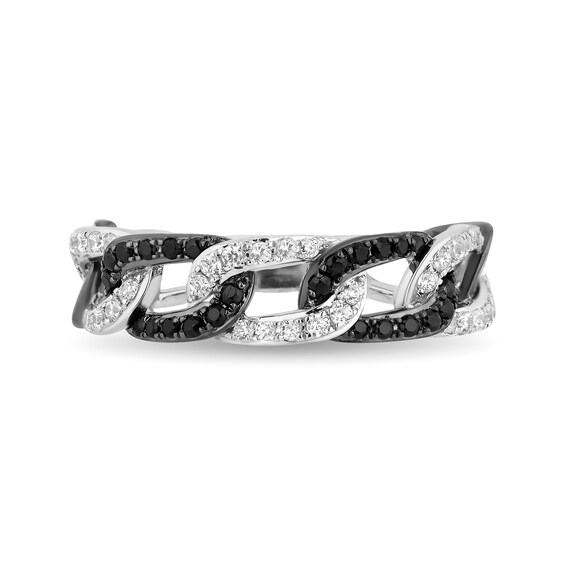 Enchanted Disney Villains Cruella De Vil 1/2 CT. T.W. Enhanced Black and White Diamond Link Band in Sterling Silver Enchanted Disney Villains Cruella De Vil 1/2 CT. T.W. Enhanced Black and White Diamond Link Band in Sterling Silver