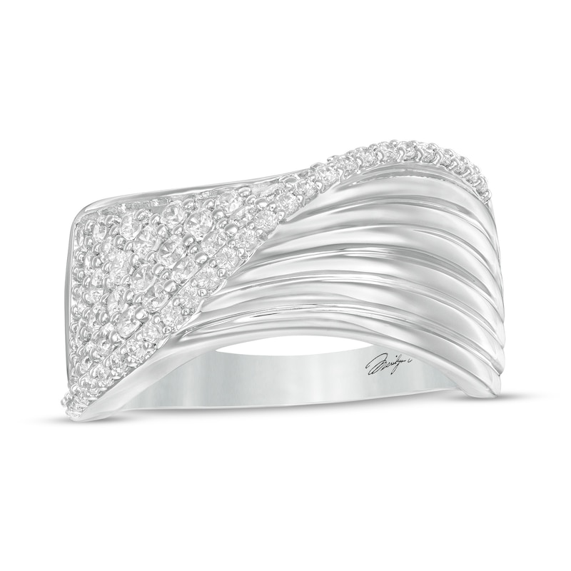 Marilyn Monroe™ Collection 3/4 CT. T.W. Diamond Crossover Ring in 10K White Gold