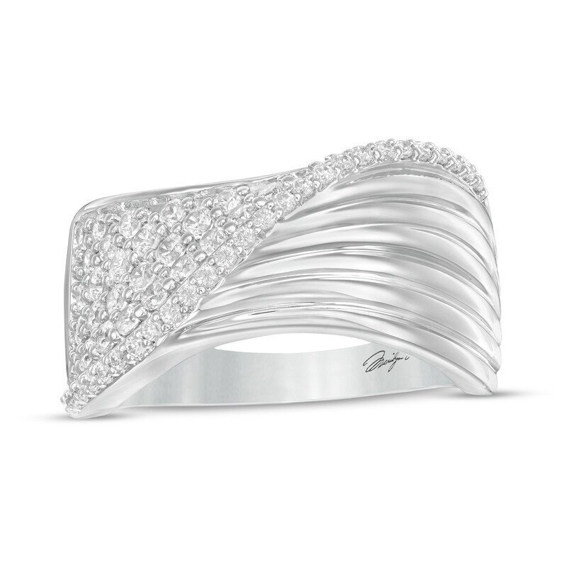 Main Image 1 of Marilyn Monroe™ Collection 3/4 CT. T.W. Diamond Crossover Ring in 10K White Gold
