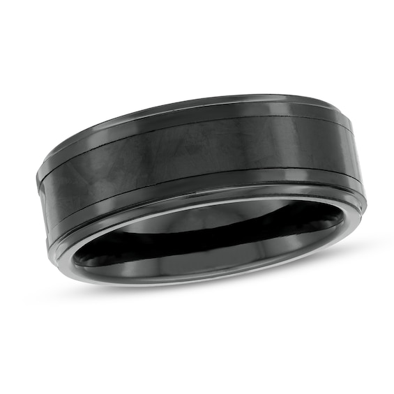 SHJSSR001 Black Stainless Steel Ring Men/'s Black Wedding Band Men/'s Personalized Stainless Steel Wedding Band 8mm Stainless Steel Ring