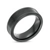 Thumbnail Image 3 of 8.0mm Triple Row Stepped Edge Comfort-Fit Wedding Band in Tantalum with Black IP and Carbon Fiber Inlay - Size 10