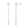 1/2 CT. T.W. Baguette and Round Diamond Linear Drop Earrings in Sterling Silver