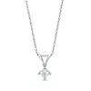 Thumbnail Image 0 of 1/6 CT. Princess-Cut Diamond Solitaire Tilted Pendant in 14K White Gold (J/I3)