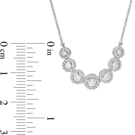 Zales Private Collection 1 CT. T.w. Certified Diamond Frame Graduated Necklace in 14K White Gold (F/I2)