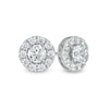 Thumbnail Image 1 of Zales Private Collection 1 CT. T.W. Certified Diamond Frame Stud Earrings in 14K White Gold (F/I2)