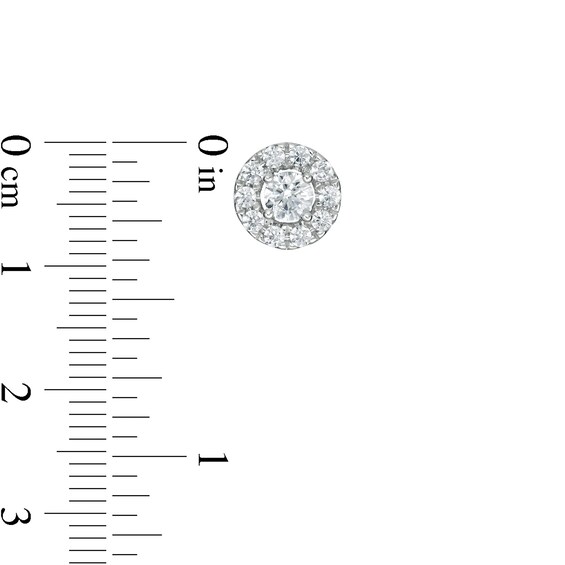 Zales Private Collection 1 CT. T.w. Certified Diamond Frame Stud Earrings in 14K White Gold (F/I2)