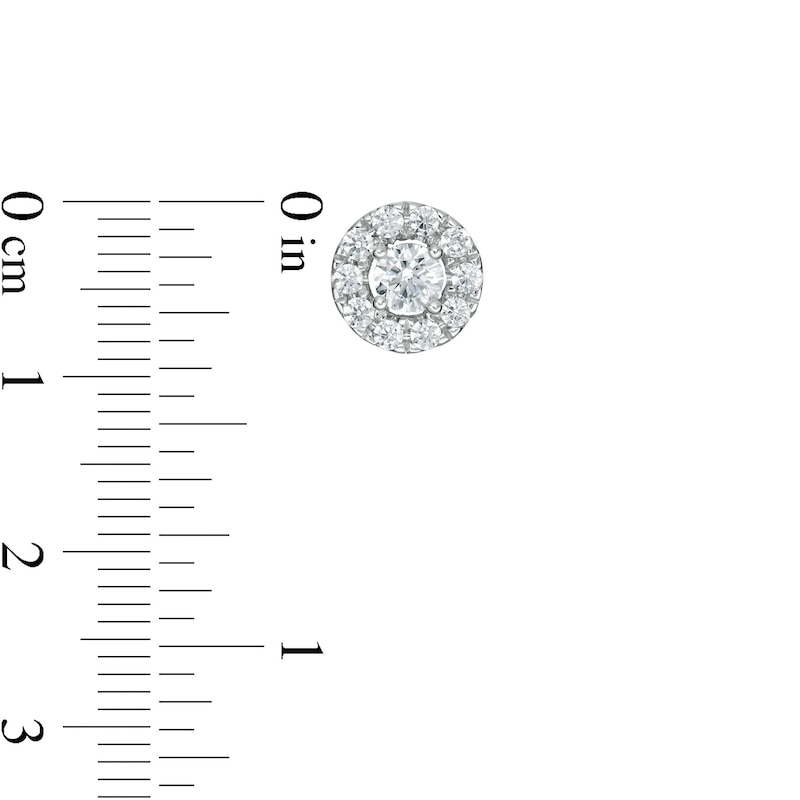 Main Image 3 of Zales Private Collection 1 CT. T.W. Certified Diamond Frame Stud Earrings in 14K White Gold (F/I2)
