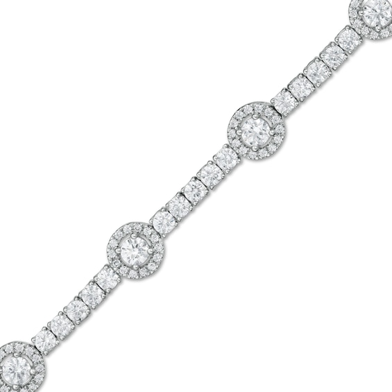Zales Private Collection 3 CT. T.w. Certified Diamond Frame Alternating Bracelet in 14K White Gold (F/I2) - 7.25"