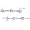 Thumbnail Image 3 of Zales Private Collection 3 CT. T.W. Certified Diamond Frame Alternating Bracelet in 14K White Gold (F/I2) - 7.25"