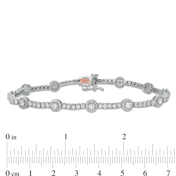 Zales Private Collection 3 CT. T.w. Certified Diamond Frame Alternating Bracelet in 14K White Gold (F/I2) - 7.25"