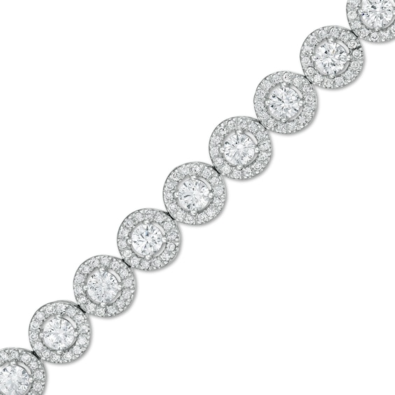 Zales Private Collection 4 CT. T.w. Certified Diamond Tennis Bracelet in 14K White Gold (F/I2) - 7.25"
