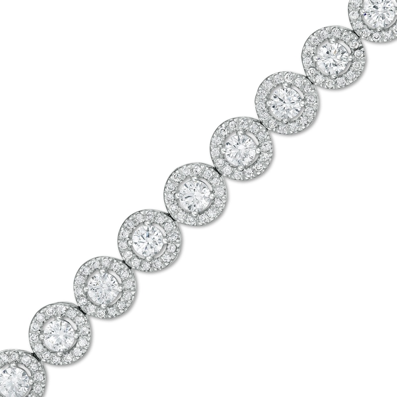 Main Image 1 of Zales Private Collection 4 CT. T.W. Certified Diamond Tennis Bracelet in 14K White Gold (F/I2) - 7.25"