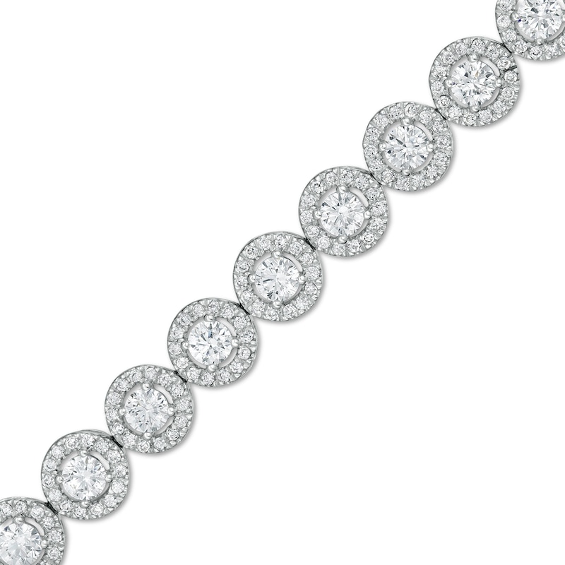 Zales Private Collection 4 CT. T.W. Certified Diamond Tennis Bracelet in 14K White Gold (F/I2) - 7.25"