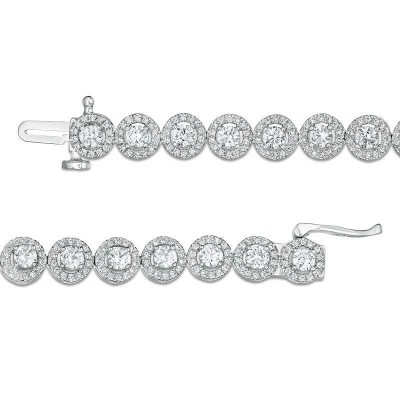 Main Image 3 of Zales Private Collection 4 CT. T.W. Certified Diamond Tennis Bracelet in 14K White Gold (F/I2) - 7.25"