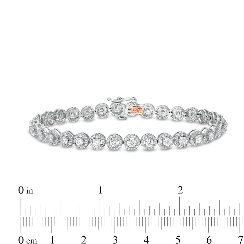 Zales Private Collection 4 CT. T.W. Certified Diamond Tennis Bracelet in 14K White Gold (F/I2) - 7.25"
