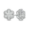 Thumbnail Image 1 of Zales Private Collection 1 CT. T.W. Certified Diamond Frame Flower Stud Earrings in 14K White Gold (F/I2)