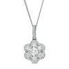 Thumbnail Image 1 of Zales Private Collection 1/2 CT. T.W. Certified Diamond Frame Flower Pendant in 14K White Gold (F/I2)