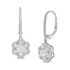Thumbnail Image 1 of Zales Private Collection 1-1/2 CT. T.W. Certified Diamond Frame Flower Drop Earrings in 14K White Gold (F/I2)