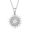 Thumbnail Image 1 of Zales Private Collection 3/4 CT. T.W. Certified Diamond Sunburst Pendant in 14K White Gold (F/I2)
