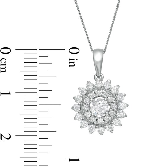 Zales Private Collection 3/4 CT. T.w. Certified Diamond Sunburst Pendant in 14K White Gold (F/I2)