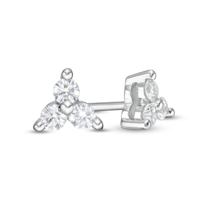 Main Image 1 of 1/4 CT. T.W. Diamond Trio Stud Earrings in 10K White Gold