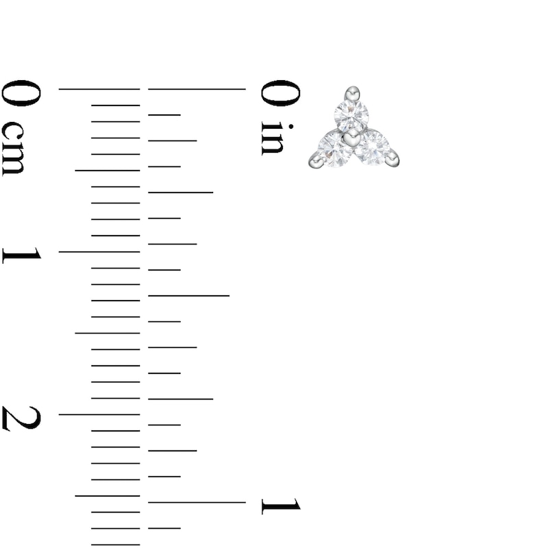 Main Image 3 of 1/4 CT. T.W. Diamond Trio Stud Earrings in 10K White Gold