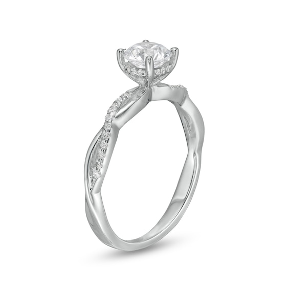 1 CT. T.w. Diamond Twist Shank Engagement Ring in Platinum