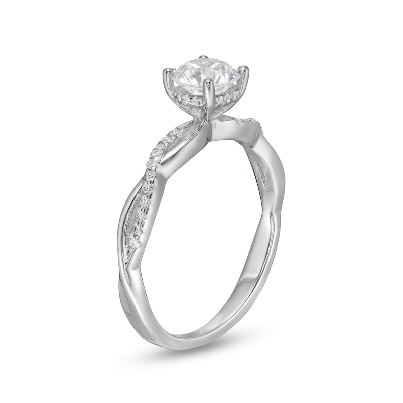 1 CT. T.W. Diamond Twist Shank Engagement Ring in Platinum
