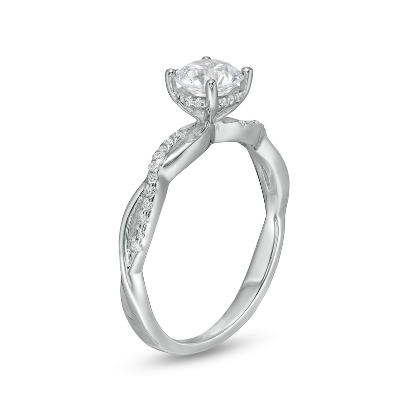 Main Image 3 of 1 CT. T.W. Diamond Twist Shank Engagement Ring in Platinum
