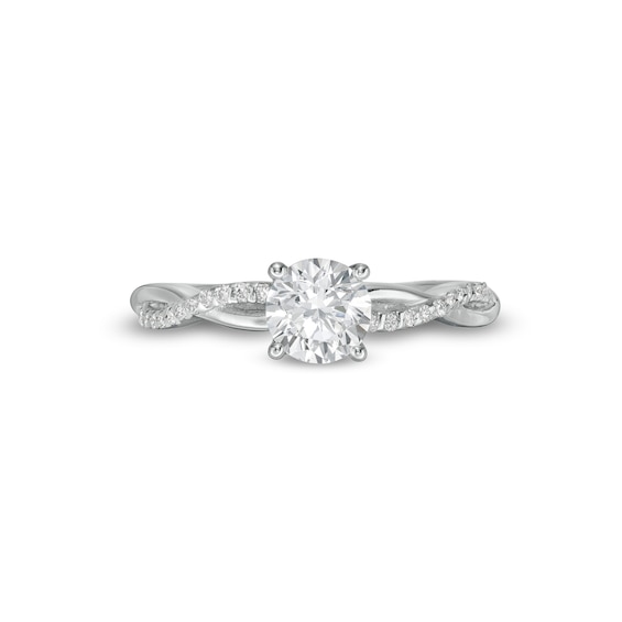1 CT. T.w. Diamond Twist Shank Engagement Ring in Platinum