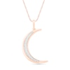 Thumbnail Image 1 of 1/10 CT. T.W. Diamond Crescent Moon Pendant in 10K Rose Gold