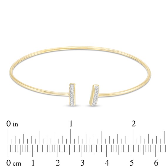 1/20 CT. T.w. Diamond Double Bar Flex Bangle in 10K White Gold
