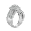 Thumbnail Image 3 of 1-1/4 CT. T.W. Composite Baguette and Round Diamond Double Oval-Shape Frame Bridal Set in 10K White Gold