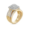 Thumbnail Image 3 of 1-1/4 CT. T.W. Baguette and Round Multi-Diamond Double Cushion-Shape Frame Bridal Set in 10K Gold
