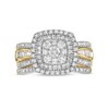 Thumbnail Image 4 of 1-1/4 CT. T.W. Baguette and Round Multi-Diamond Double Cushion-Shape Frame Bridal Set in 10K Gold
