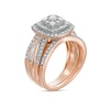 Thumbnail Image 3 of 1-1/4 CT. T.W. Multi-Diamond Double Cushion-Shape Frame Bridal Set in 10K Rose Gold