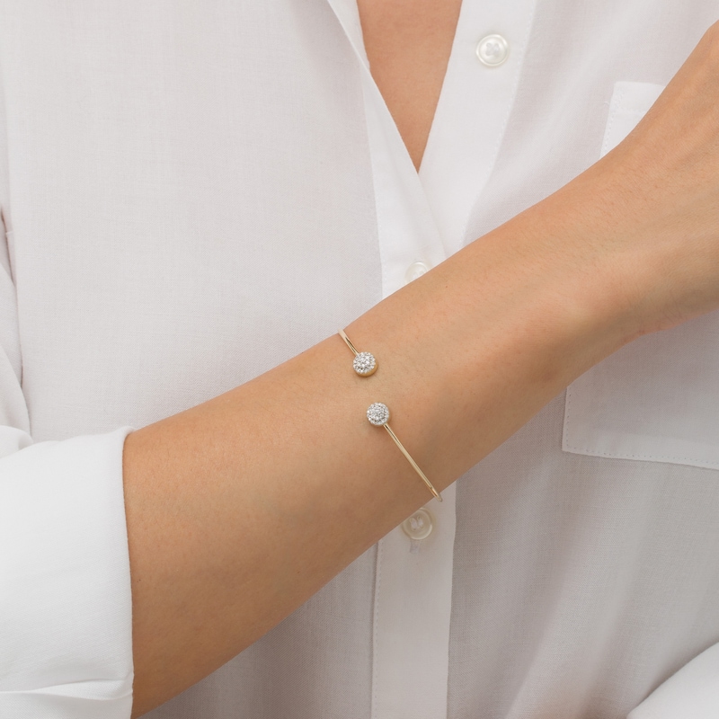 Main Image 2 of 1/4 CT. T.W. Composite Diamond Flex Bangle in 10K Gold