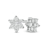 Thumbnail Image 1 of 1/5 CT. T.W. Composite Diamond Snowflake Stud Earrings in 10K White Gold
