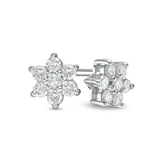 1/5 CT. T.W. Composite Diamond Snowflake Stud Earrings in 10K White Gold 1/5 CT. T.W. Composite Diamond Snowflake Stud Earrings in 10K White Gold